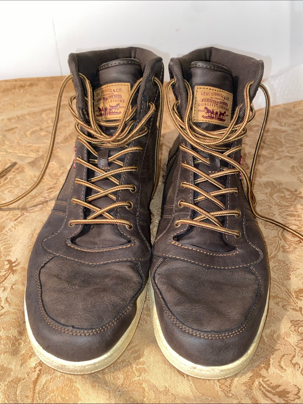 Levi's Dark Brown Leather High-Top Lace-Up Boots